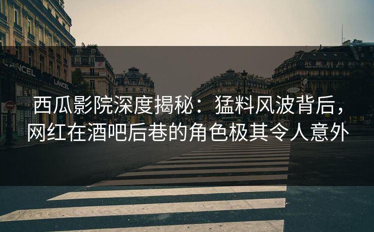 西瓜影院深度揭秘：猛料风波背后，网红在酒吧后巷的角色极其令人意外